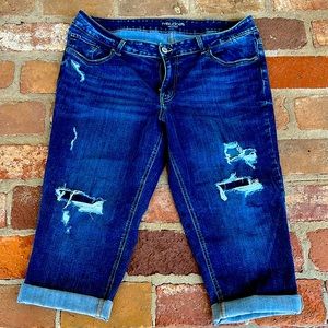 Maurice’s Brand Mid-Rise Distressed Blue Jean Crops